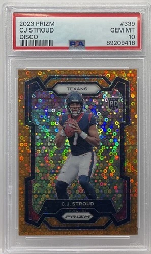 2023 Panini Disco Prizm #339 CJ Stroud RC Rookie Houston Texans PSA 10 GEM MINT