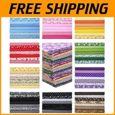 200 Pcs Cotton Fabric Squares for Quilting - Floral Patterns