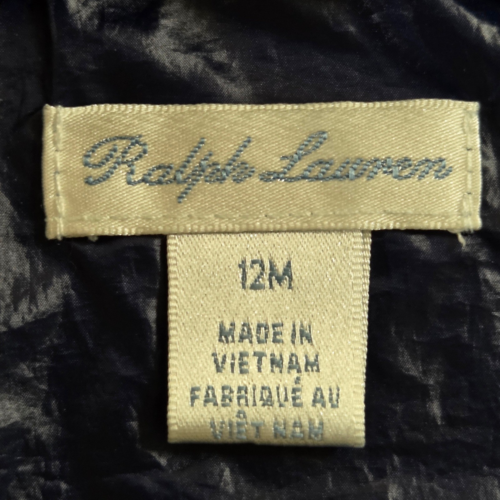 Ralph Lauren Kids 12M Navy Blue Lightweight Full Zip Hooded Raincoat thumbnail 3