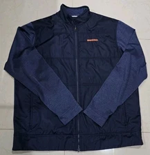 Whataburger Men's Large Blue Fleece Lined Employee Windbreaker Jacket Full Zip