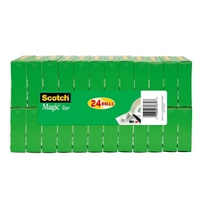 Scotch Magic Tape, Invisible, 3/4 in. X 1000 in., 24 Tape Rolls, Clear, Back to