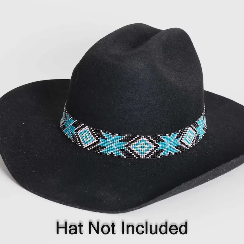 Beaded Hat Band Native American Style Handmade hatband