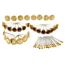 45Pcs Brass Wire Wheel Polishing Mix Brush Set for Dremel Rotary Tool Shank