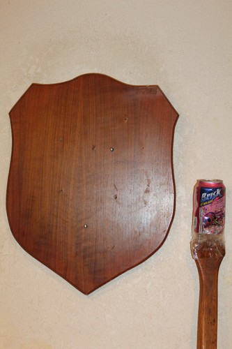 Wood Wooden Wall Plaque Panel Shield Taxidermy Deer Antler Mount Display