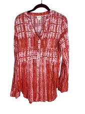 Mauve Tie Dye Top 12 Orange Boho Western Classic Chic Hippie Indie Folk 80s