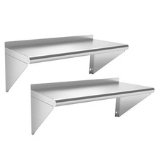 Commercial Stainless Steel Shelf 12 x 36” 2 Pack, Wall Mounted Food Service S...