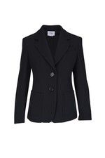 NEW, Akris Punto Single-Breasted Tailored Blazer in Wool Black Size 16 SJ1638