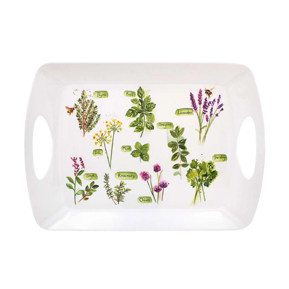 LESSER & PAVEY Serving Tray Herb New Jennifer Rose Gallery Large Platter Food & Drinks Tray