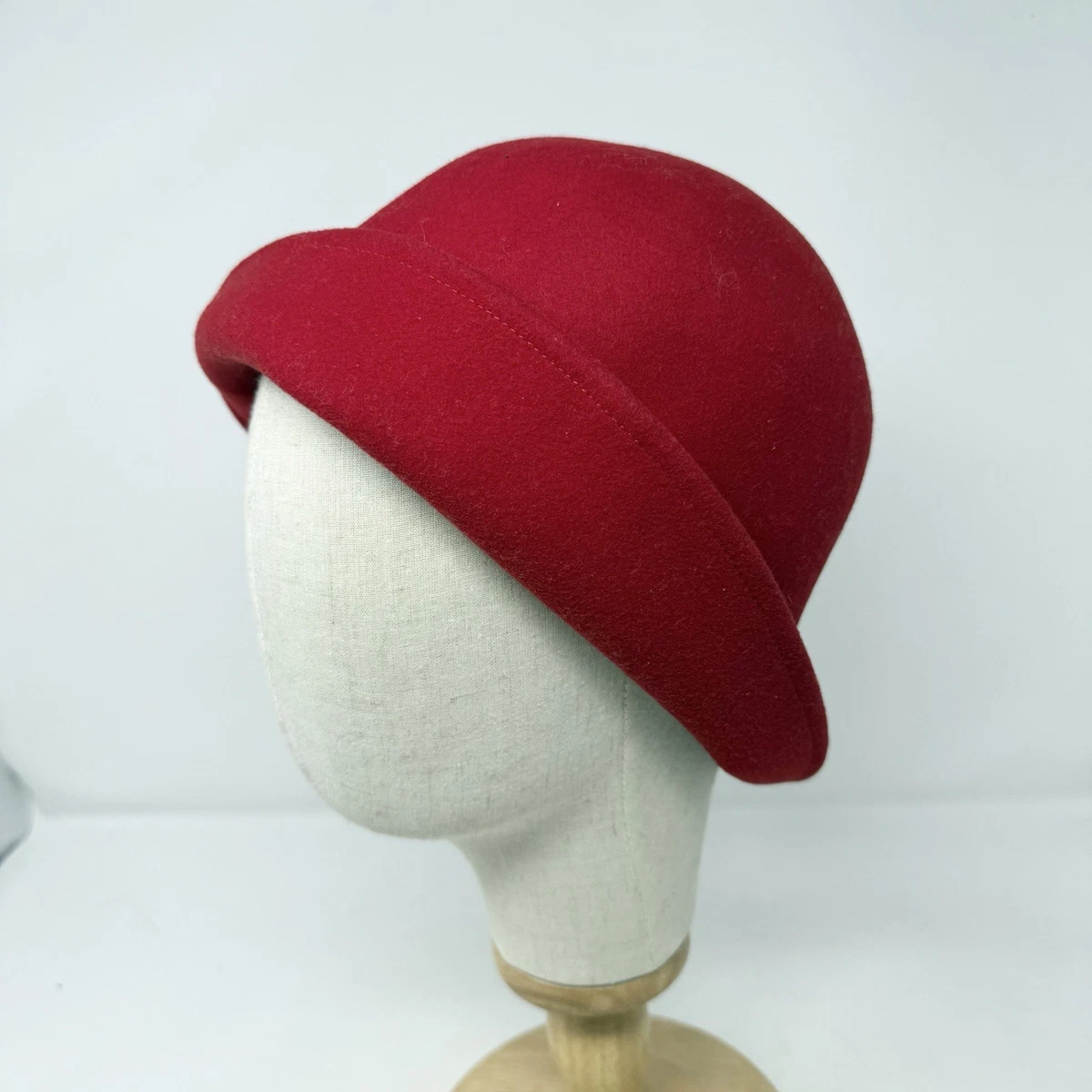 Toucan Collection Saddle Stitch Rose Profile Cloche Wool Hat- Rust Burnt Orange Toucan Cloche Hats for Women for sale | eBay main image 2