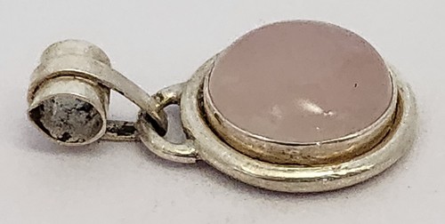 3cm Genuine Rose Quartz Pendant in Sterling Silver - Picture 5 of 6