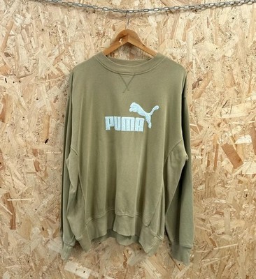 Vintage Puma Spellout Sweatshirt Beige Herren XL Pullover 90s