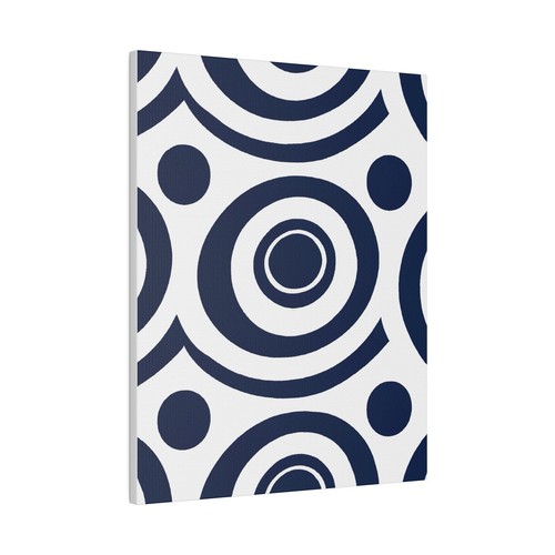 Wall Decor - Giclee Poster Art Print - Navy Blue and White Circular Pattern - Picture 8 of 10