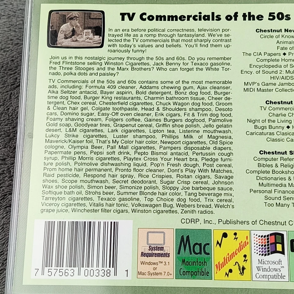 TV Commercials The 50's & 60's Volume 1 PC CD-ROM VGC - Image 4 of 4