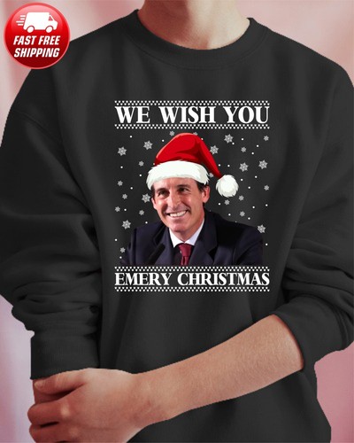 Maglione natalizio We Wish you Emery Unai Villa Christmas Meme maglietta natalizia top - Foto 3 di 13