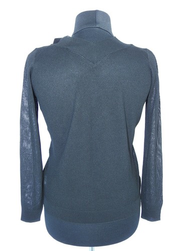 NEU ZARA Strick Schwarz Viskose Netz V-Ausschnitt Top Pullover Pulli Gr. M Neu mit Etikett - Bild 7 von 8