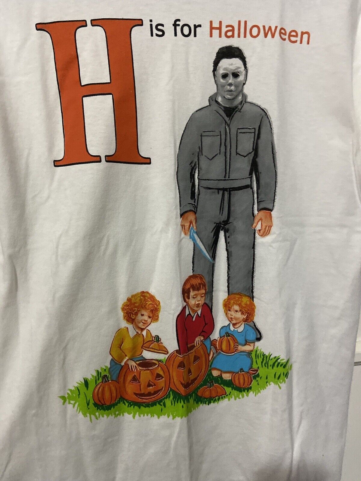 Michael Myers H is for Halloween Tee T-Shirt Medium New Spirit Halloween