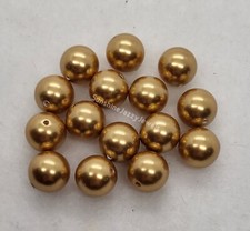 8pc Swarovski Crystal Bright Gold 12mm Round Pearl 5811 Beads; Large