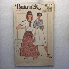 Butterick Pattern 5325 sz 12 Top And Skirt Uncut