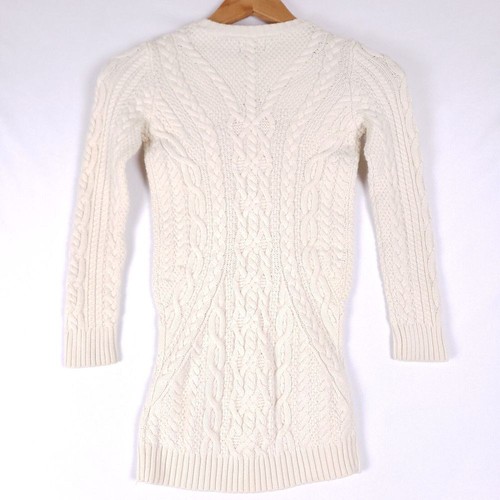 Polo Ralph Lauren Cable Knit Sweater Dress Junior M Cream Cottagecore Preppy - Picture 6 of 8