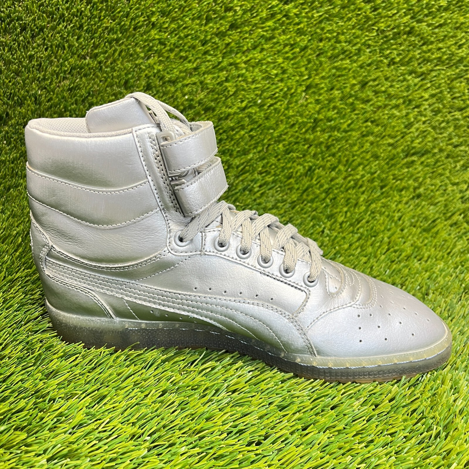 SAOLA Scarpe da ginnastica Puma Sky II Hi da uomo taglia 8 platino argento atletica outdoor