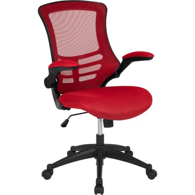 Flash Furniture Mid-Back Red Mesh Swivel Task Office Chair - BL-X-5M-RED-GG