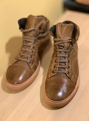 italian leather high top sneakers