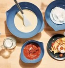 3pc Plastic Mixing Bowl Set with Pour Spots (no lids)Color Blue NEW