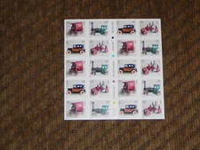 3645e 37 cent denominated antique toys s/a pane of 20