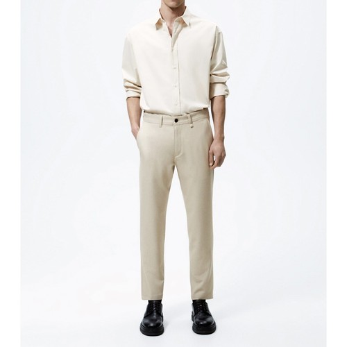 Zara Mens Textured Stretch Pants Tan Sz. 32 | eBay