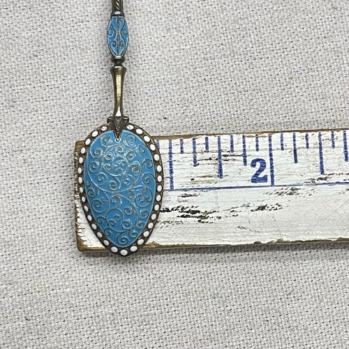 David Andersen Norway 925 Sterling Silver Demitasse Spoon Enamel 4.5in - Picture 17 of 17