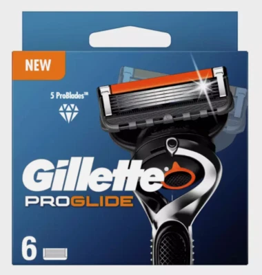 Pack 6 Lames GILLETTE Proglide Recharges de Rasoir Fusion 5 Gilette ORIGINAL NEW