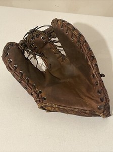 Vintage Baseball Mitt Glove 3 Finger Trapper Model JC Higgins 1675 Sears Roebuck