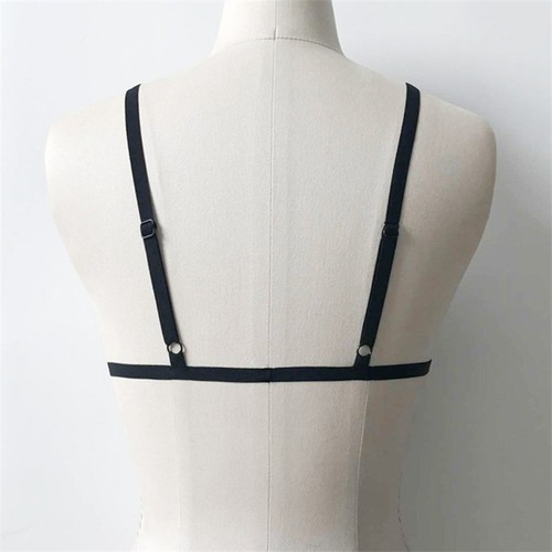 Fashion Bra Halter Bra Underwear Solid Color Elastic Band Sexy Strap Three-Point - Picture 5 of 17