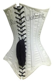Heavy Duty Double Steel Boned Long Line Overbust waist Trainer Cotton Corset