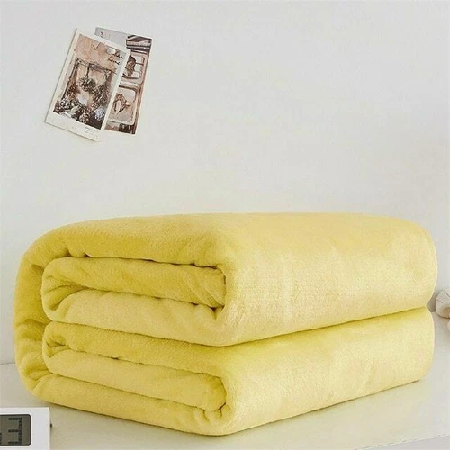 Soft for Bed Faux Fur Mink Solid Color Sofa Cover Bedspread Winter Plaid Blanket - Picture 12 of 25