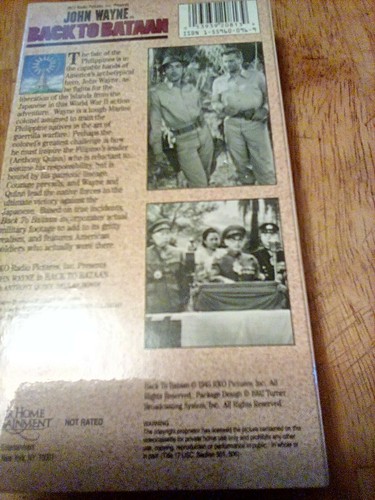 Back To Bataan John Wayne Anthony Quinn Sealed VHS - Picture 2 of 2
