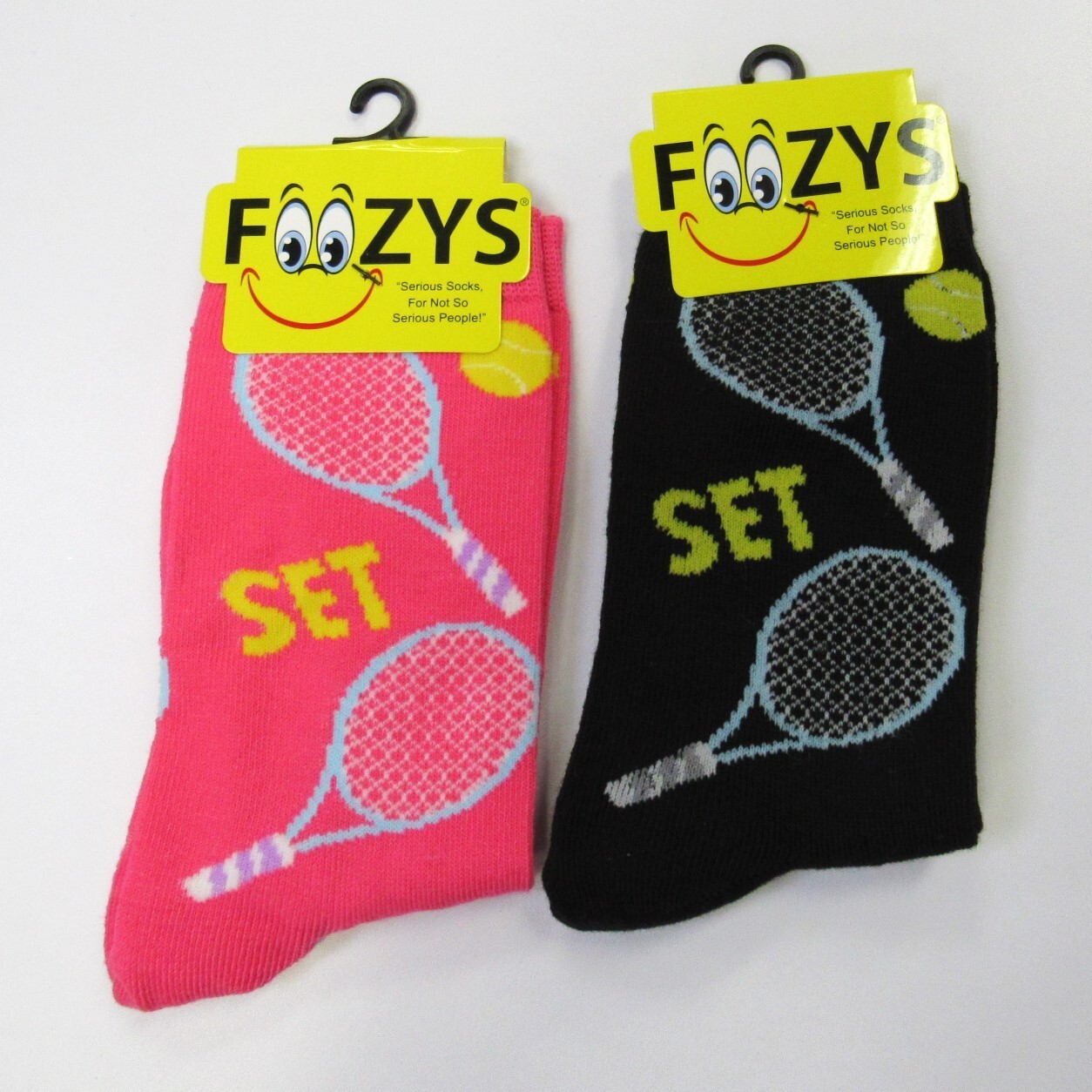 2 Pairs Foozys Tennis Racket Set Print Womens Ladies Girls Novelty Fun ...