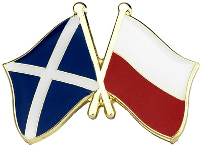SCOTLAND & POLAND FRIENDSHIP Flags Metal Lapel Pin Badge