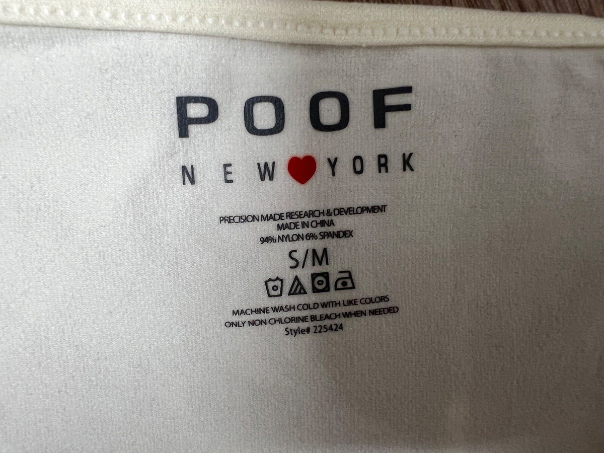Poof New York Cream/ White Crop Top Size-S/M Spaghetti Strap | eBay
