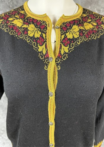 Dale of Norway Casual Collection Black Wool & Silk Cardigan Sweater sz M (14900) - Picture 2 of 6