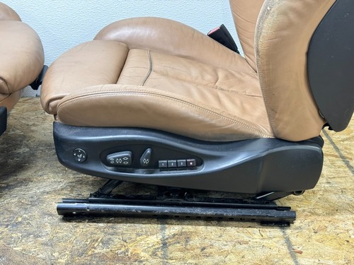 BMW E63 Front Sport Seat Set "Pearl/Precision" Sattel-Brown Leather Heated OEM - Picture 15 of 23