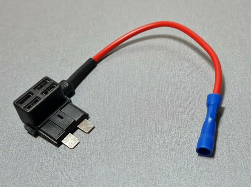 1PCS 12V 10A Double Standard Blade Fuse 16AWG Wire Tap 24-18AWG Bullet Connector - Picture 2 of 4