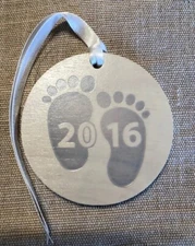 Longaberger 2016 Baby Tie On - WW / Pewter