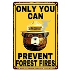 Tin Metal Sign Vintage Bear Smokey 8x12 Inches Iron Wall Art 8x12