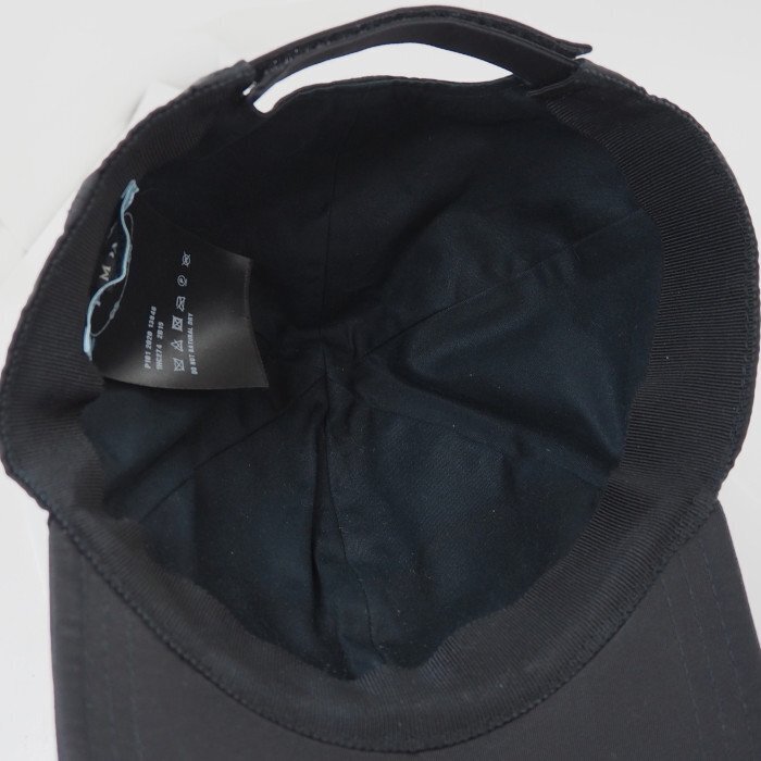 PRADA Baseball Cap Hat Nylon Black M Triangle Plate PRADA Baseball Cap Hat Nylon Black M Triangle Plate