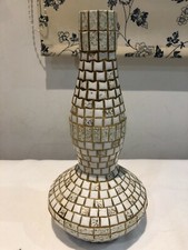 Gourd Mosiac Tiled Glass Bottle Attractive Vase - Art Deco Style - 31cm tall