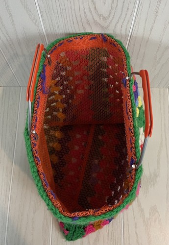 BOLSO DE MANO DE GANCHILLO MCM VINTAGE BOLSO DE ABUELA NÚCLEO DE ABUELA COLORES ARCO IRIS BOLSO DE TEJER - Imagen 3 de 11