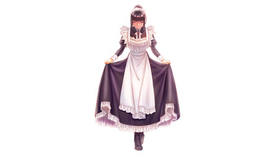 Anime overlord maid gamma narberal white background Gaming Mat Desk Pad