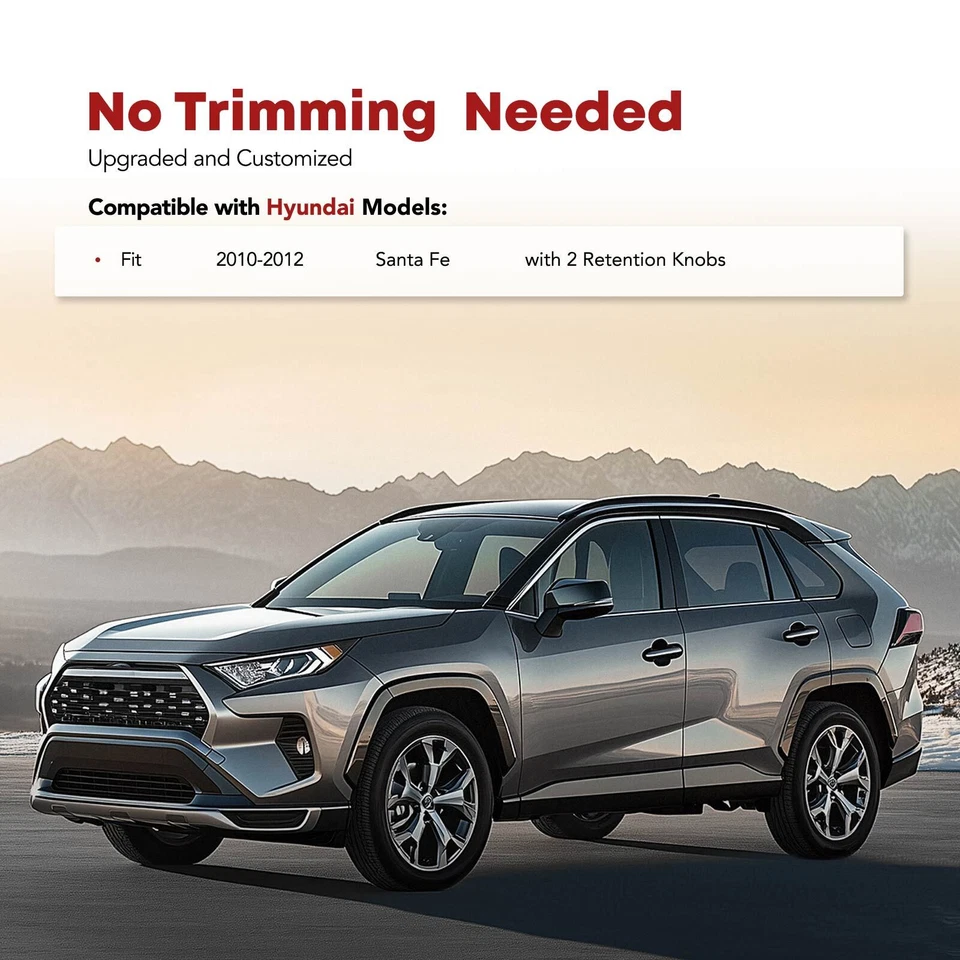 3x Tapetes delanteros y traseros negros forros para Hyundai Santa Fe 2010 2011 2012 TPE Foto 2 de 4