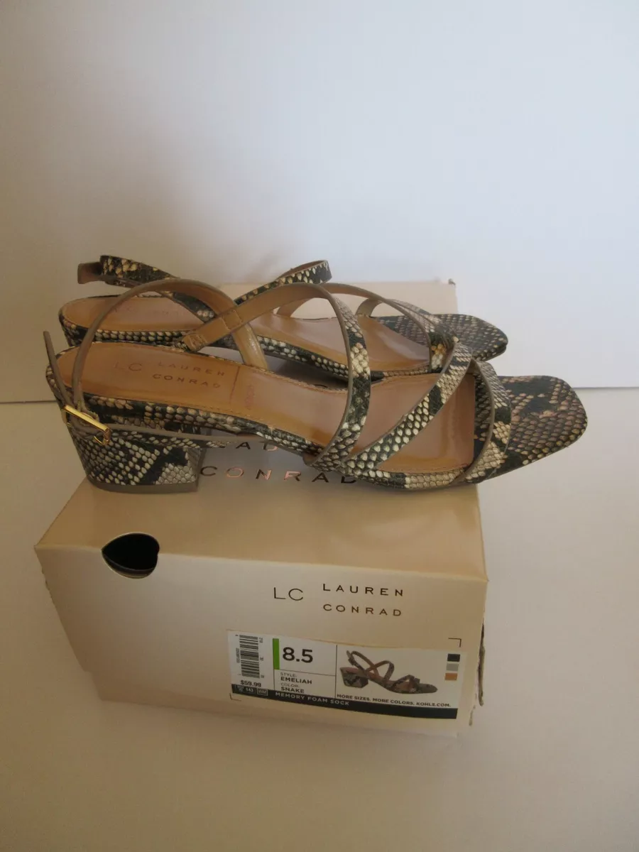 LC Lauren Conrad Strappy Sandals Emeliah Snake Print Size 8.5 eBay